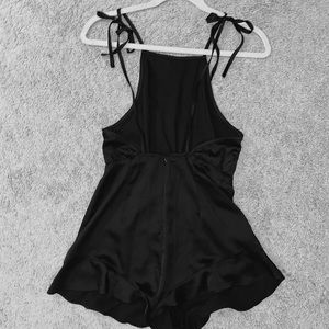 Black Satin Romper